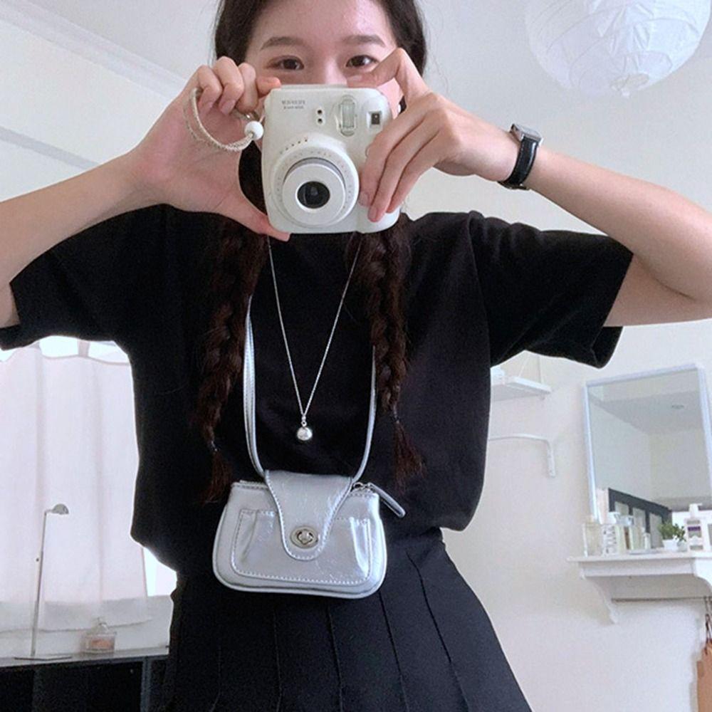 

Chain Shoulder Bag Black Coin Purse Portable Handbag Summer Bag срібний