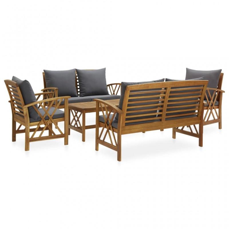 Day and Night - Day and Night Garden Furniture 5 Pieces with Cushions Solid Acacia Wood