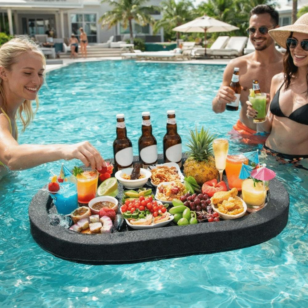 Multi-Hole Swimming Pool Floating Tray Waterproof Pool Drink Float Drink Floating Tray  Resort