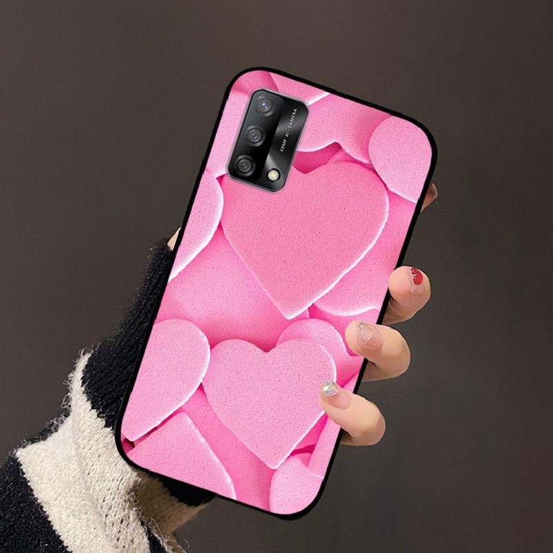 For OPPO A74 4G Oppo F19 Case Luxury Flower Black Soft Silicone Phone Case For OPPO A74 4G Back Cover F19 Coque Cartoon Bumper