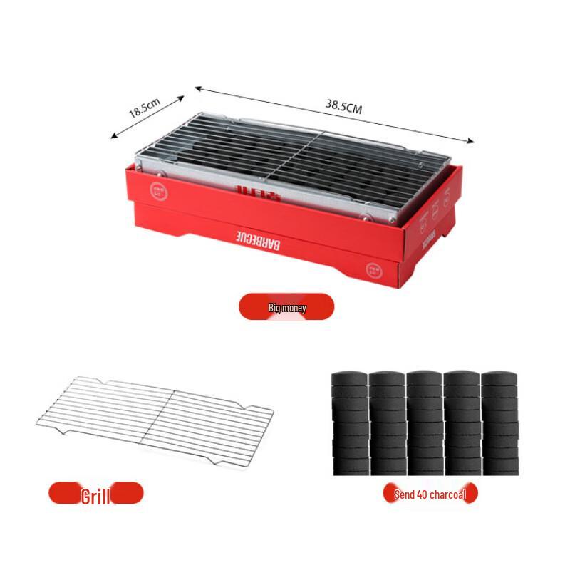 ZISIZ Disposable Smokeless Fruitwood Charcoal BBQ Grill