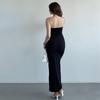 2025 Autumn Strapless Backless Solid Color Women's Dress