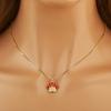 Nidin Fashion Cute Cat Paw Shape Charm Pendant Necklace For Women Female Love Heart Full Shine Zircon DIY Jewelry Accessories