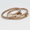 Men's European & American Style Stainless Steel Bracelet: Silver, Gold, Rose, Black Punk Braided with Square & Round Heads