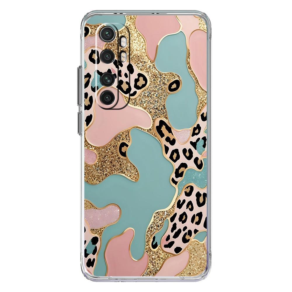 Phone Case For Xiaomi Mi Poco X7 X6 X5 NFC X3 Pro 17 15T 15 14T 14 13T 11 12 13 Lite Clear TPU Cover Pink Leopard Print Pattern