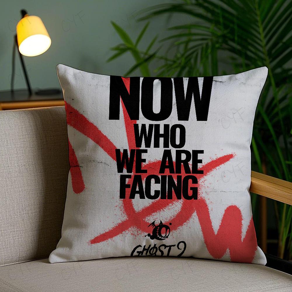 Rock G-Ghost Heavy Metal Band Pillow Case Anti-dustmite Pillowcase Invisible zipper silky short plush Sofa cushion cover