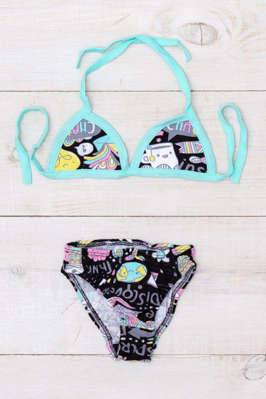 Girls’ Printed Swimwear – Padded-Free Tie Top & Comfortable Fit, Summer, 9593-043 HC