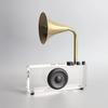 Metal Geometry Art Crystal Phonograph, Speaker, Broadcasting Machine, Model Decoration Ornament, Home Decoration Crafts