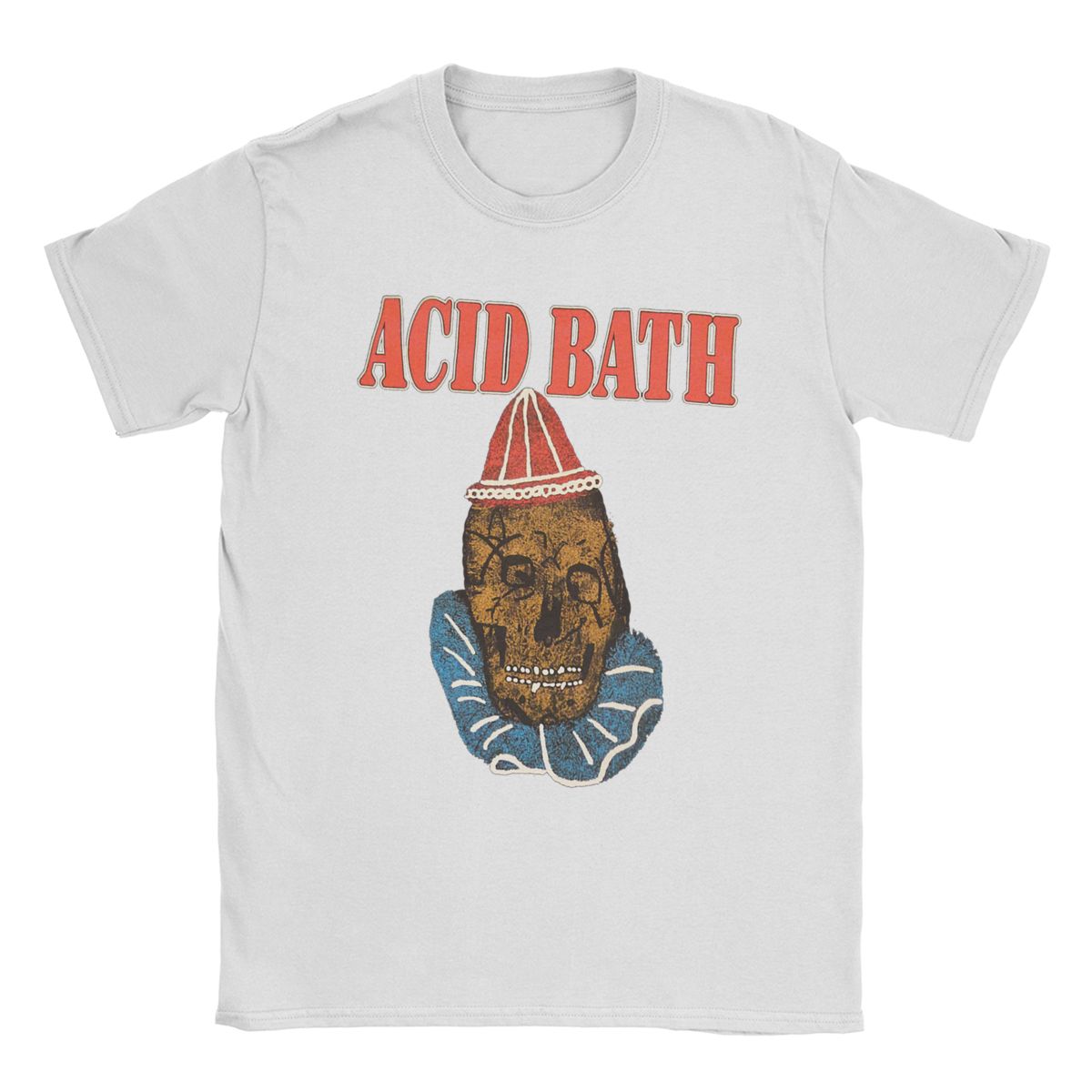 

Men s T-Shirts Acid Bath Vintage 100% Cotton Tees Short Sleeve T Shirt Crew Neck Clothes 5XL L білий
