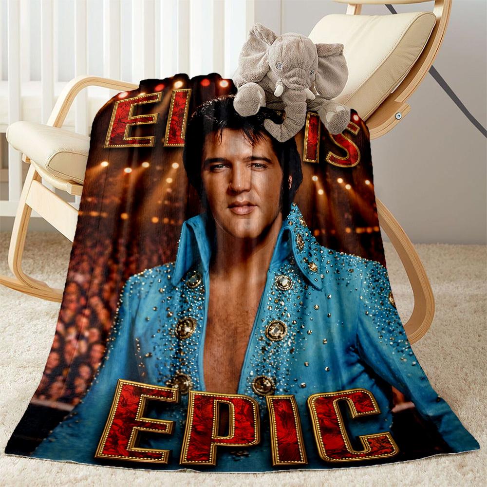 Rock Roll Legend Elvis Presley Blanket Soft Warm Cozy Suitable for Bed Picnics Chair Four Seasons Multipurpose Modern Style
