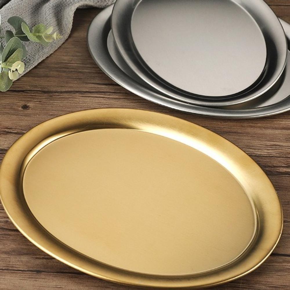 Multipurpose Korean Style Barbecue Pan Exquisite Dinner Plates Creative Oval Shaped Plate  Dining