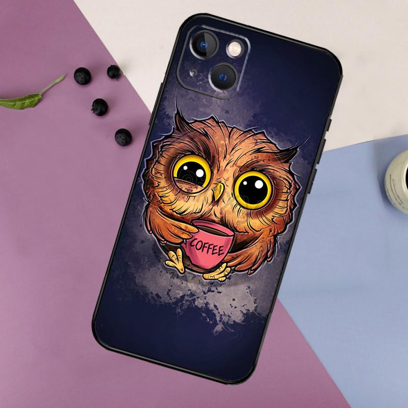 Cute Cartoon Owl Soft Phone Case For iPhone 16 15 14 13 12 11 Pro MAX XS X XR 7 8 Plus 13 12 Mini Back Cover