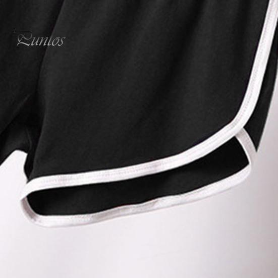 Damen-Sportshorts, elastische Taille, Yoga-Mini-Shorts, einfarbig, superkurze Hosen, leichte Strandhosen, sportliche Shorts