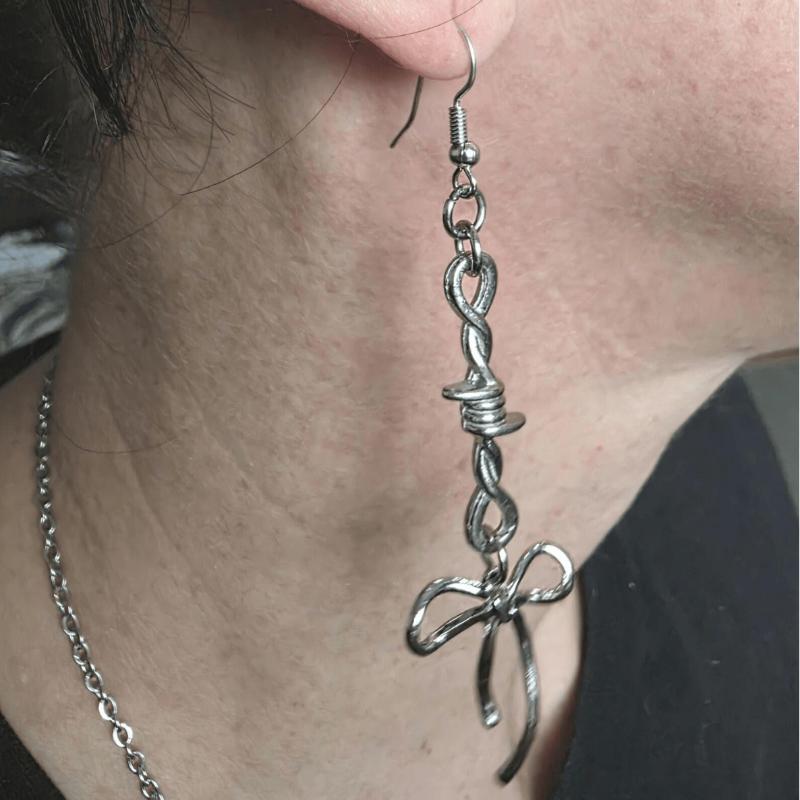 Goth Punk Style Moon Sword Long Earrings For Women Vintage Jewelry Gift Accessories