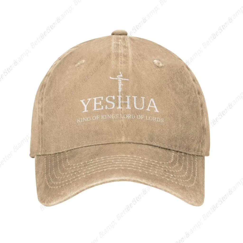 Yeshua Jesus Christian Baseball Cap Cowboy Hats for Unisex Women Sun Hat Adjustable Metal Buckle Dad Hats Running Workouts Hats