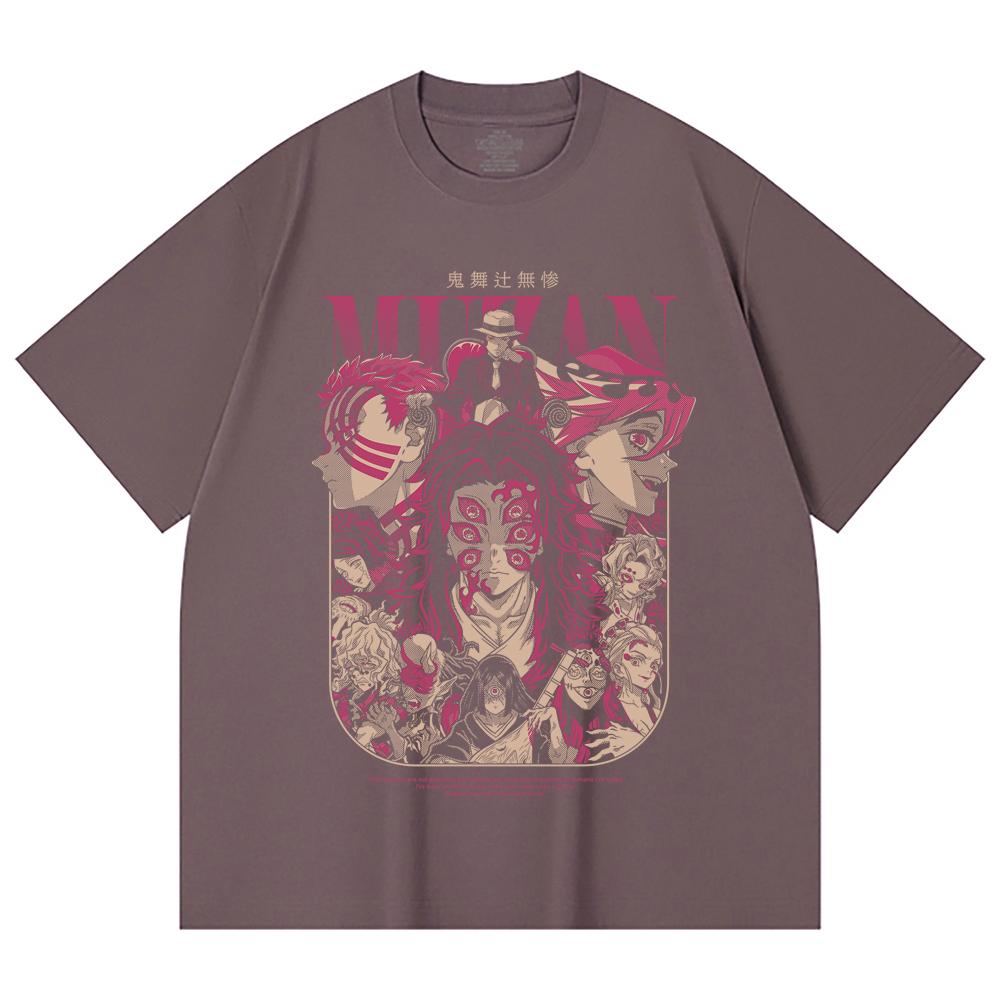 230 g/m² 100% Baumwolle Demon Slayer V21 Dämonen Print Unisex Schweres Baumwoll-T-Shirt