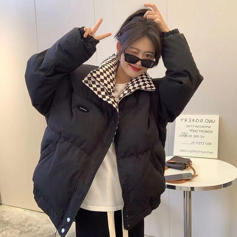 2026 Winter Down Padded Jacket Women Loose Stand-up Collar Short Padded Jacket Tide Thickened Bread Jacket