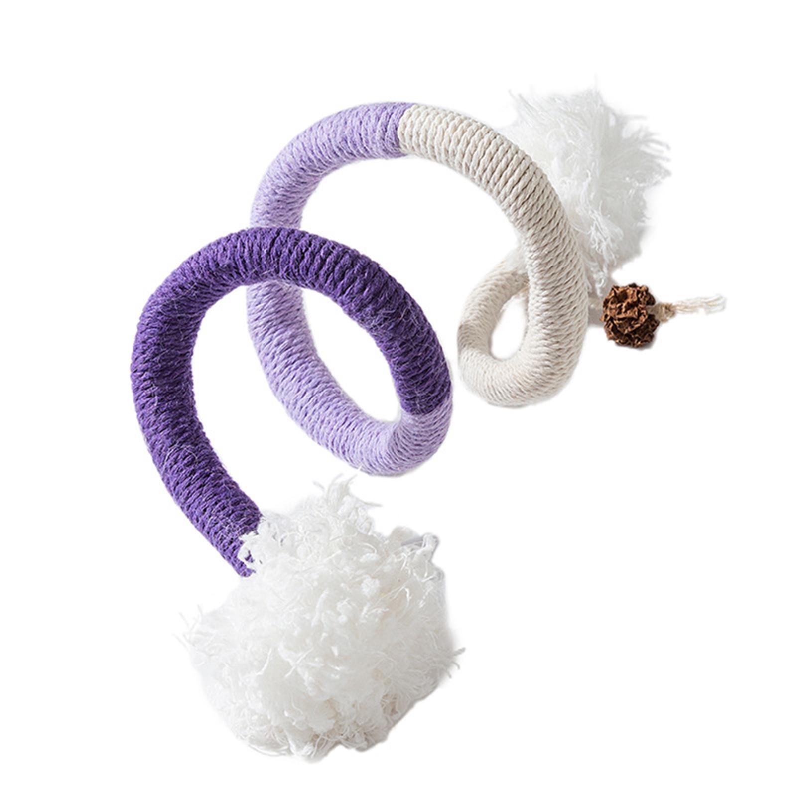 

Игривая хлопковая веревка, дразнящая кошку, веревочная игрушка для кошек, жевательная игрушка для тренировок в помещении, охотничья веревка для прорезывания зубов, дразнящая кошку, поставка фиолетовый