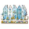Christmas Wooden House and Garden Shaped Hanging Ornaments for Christmas Tree Decorations and Holiday Gifts