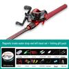 Red ML Power Long Cast Baitcasting & Spinning Rod Set with Integrated Handle