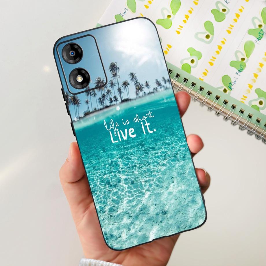 Per Motorola Moto E13 Moto G13 Custodia Nero Opaco Silicone Liquido Cover Morbida Adorabile Gatto Cartone Animato Gelatina Custodie Per MotoE13 E 13 G 13