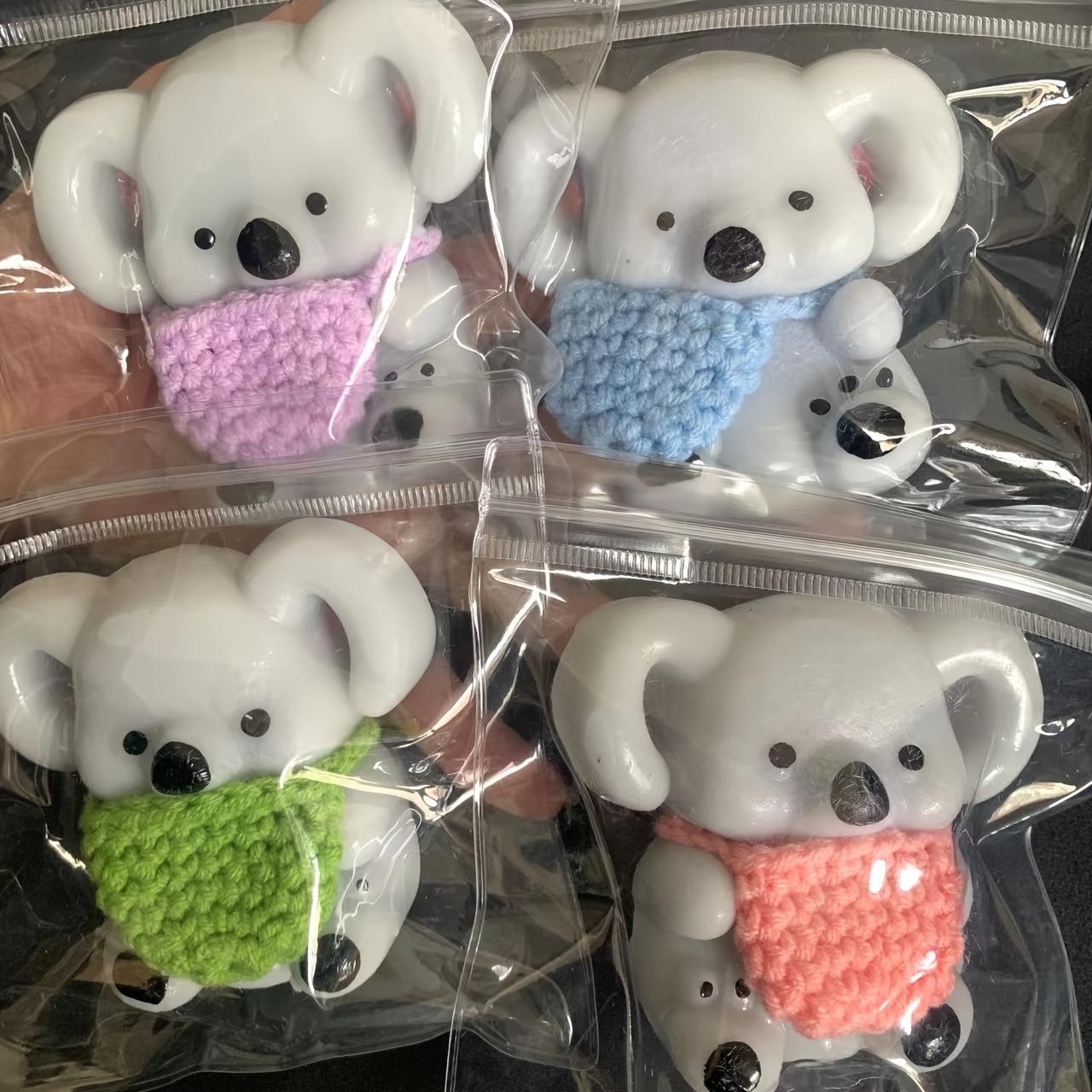 Gebreide Sjaal Koala Squishy Fidget Speeltje Stressverlichting Zacht Knijpbaar Dier Sensorisch Decompressie Kinderfeest Cadeau