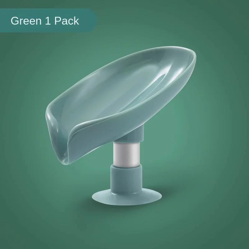 Leaf Shaped Soap Dish Drain Rack Bathroom Accessories Suction Cup Soap Tray Bathroom Soap Container