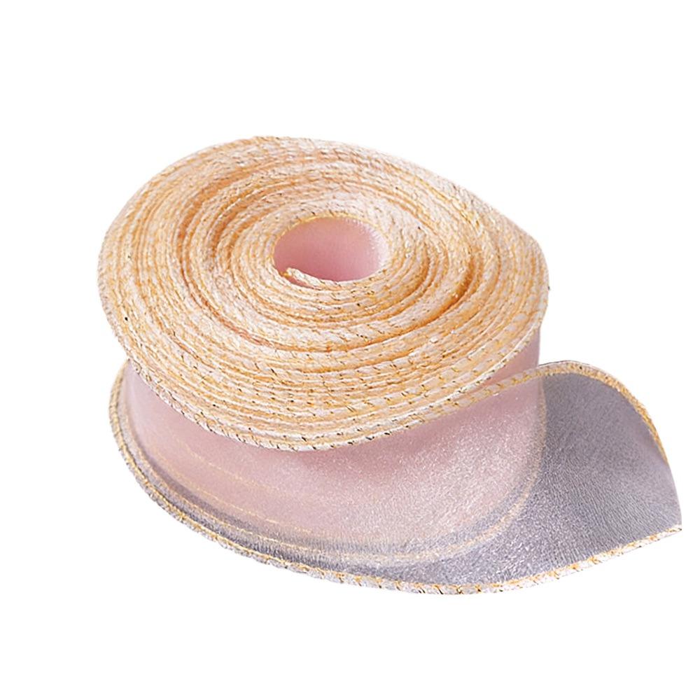 

4cm Width Organza Ribbon 10 Yards Length Wired Design Wavy Edge Ribbon Yarn Material Satin Texture Solid Color Ribbon