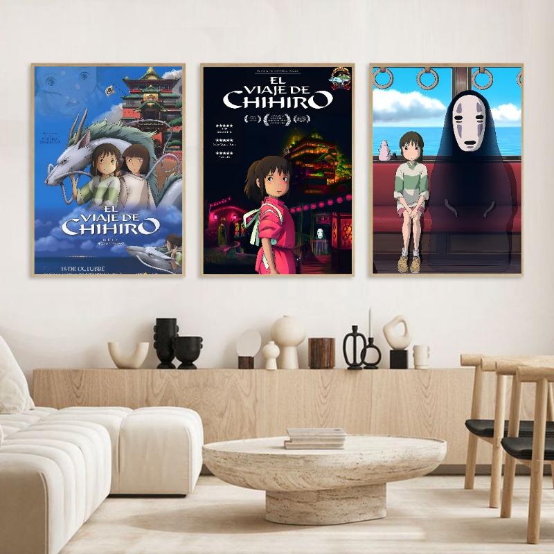 My Neighbour S-Spirited Away Anime Poster HD Art Sticky Wall Waterproof Home Living Room Bedroom Bar Aesthetic Decoration