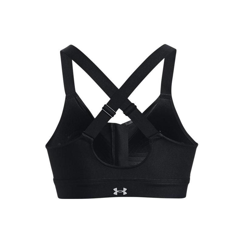 Under Armour Solid Color Zip Double Strap Sports Bra Women underwear Black 1374122-001