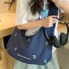 Large-capacity canvas bag women's new spring and summer casual versatile college style one-shoulder messenger tote bag