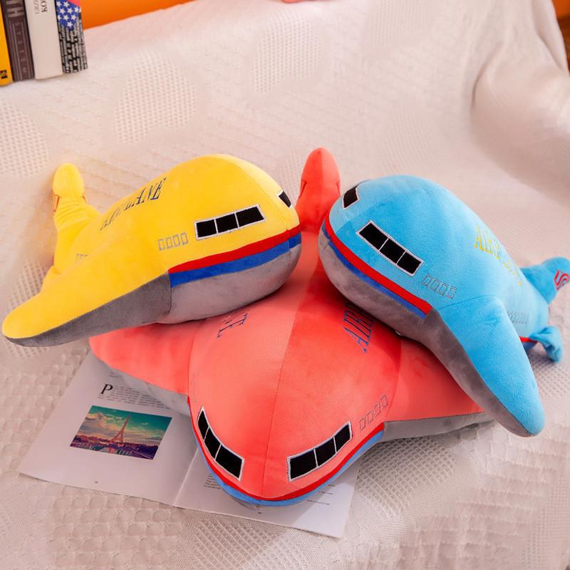 Plush Airplane Toy Soft Crystal Fabric Stuffed Toy Cartoon Airplane Pillow