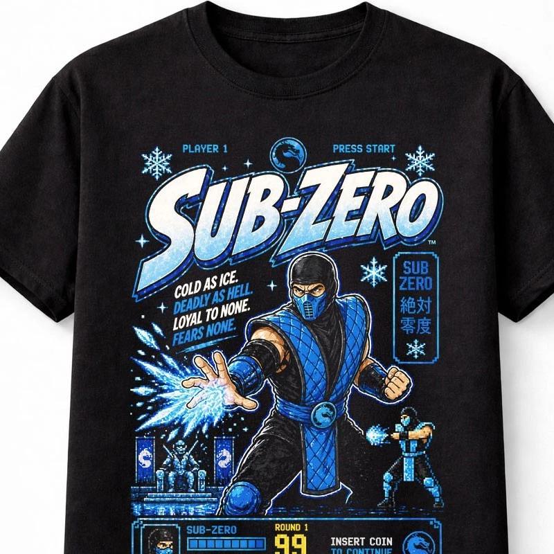 Sub Zero Mortal Kombat Retro Arcade Fighter TShirt Ice Ninja Unisex TShirt S