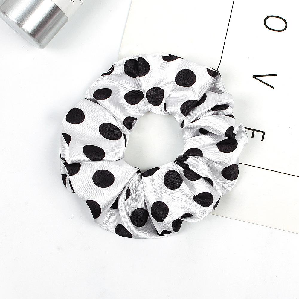 New Satin Printed Flower Floral Scrunchie Women Girls Elastic Hair Rubber Bands Accessories Tie Hair Ring Rope Holder Headdress