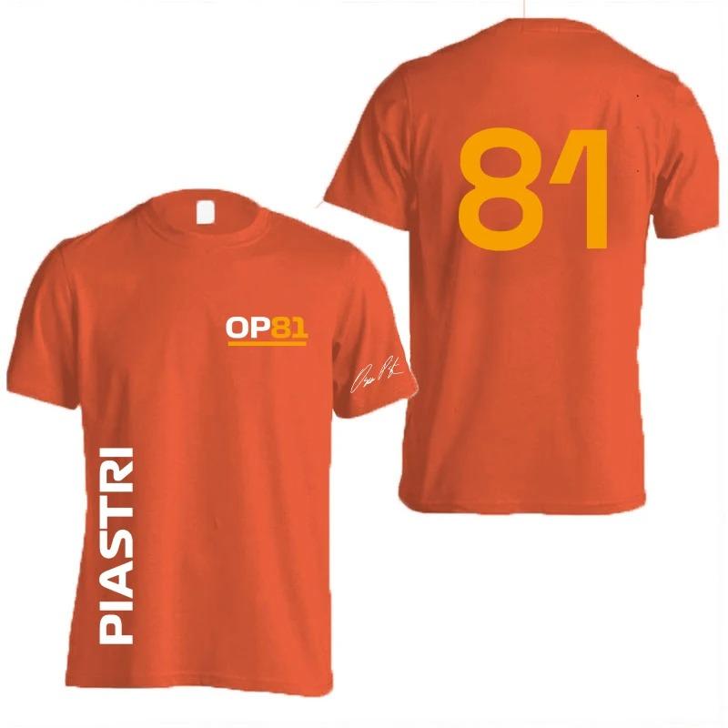 Oscar Piastri 81 Driver Logo Racing Team Men T-shirt Summer Short Sleeve Women Tee Shirts Fashion Couple Clothes Top