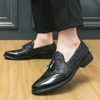 Mode Printemps Marque de Luxe Mocassins en Cuir Brillant Tendance pour Homme Chaussures en Cuir Faites Main Chaussures Plates Décontractées pour la Conduite Chaussures à Enfiler Mocassins