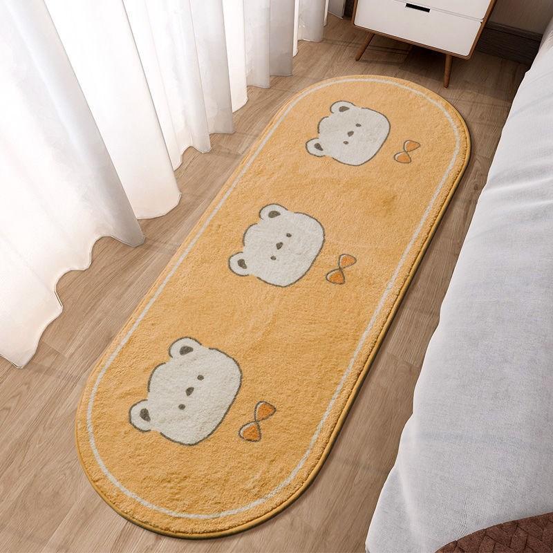 Cartoon Style Bedside Rug: Bay Window Foot Pad, Lazy Sofa Floor Mat, Dirt-Resistant, Easy-Clean Carpet for Living Room