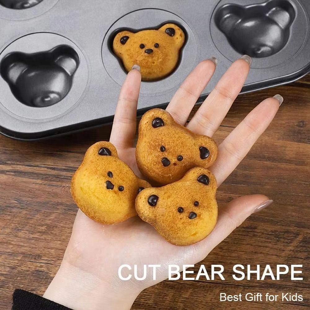 12 Cavity Muffin Cakes Mold Carbon Steel Bear Madeline Baking Tray  Baking Kictchen