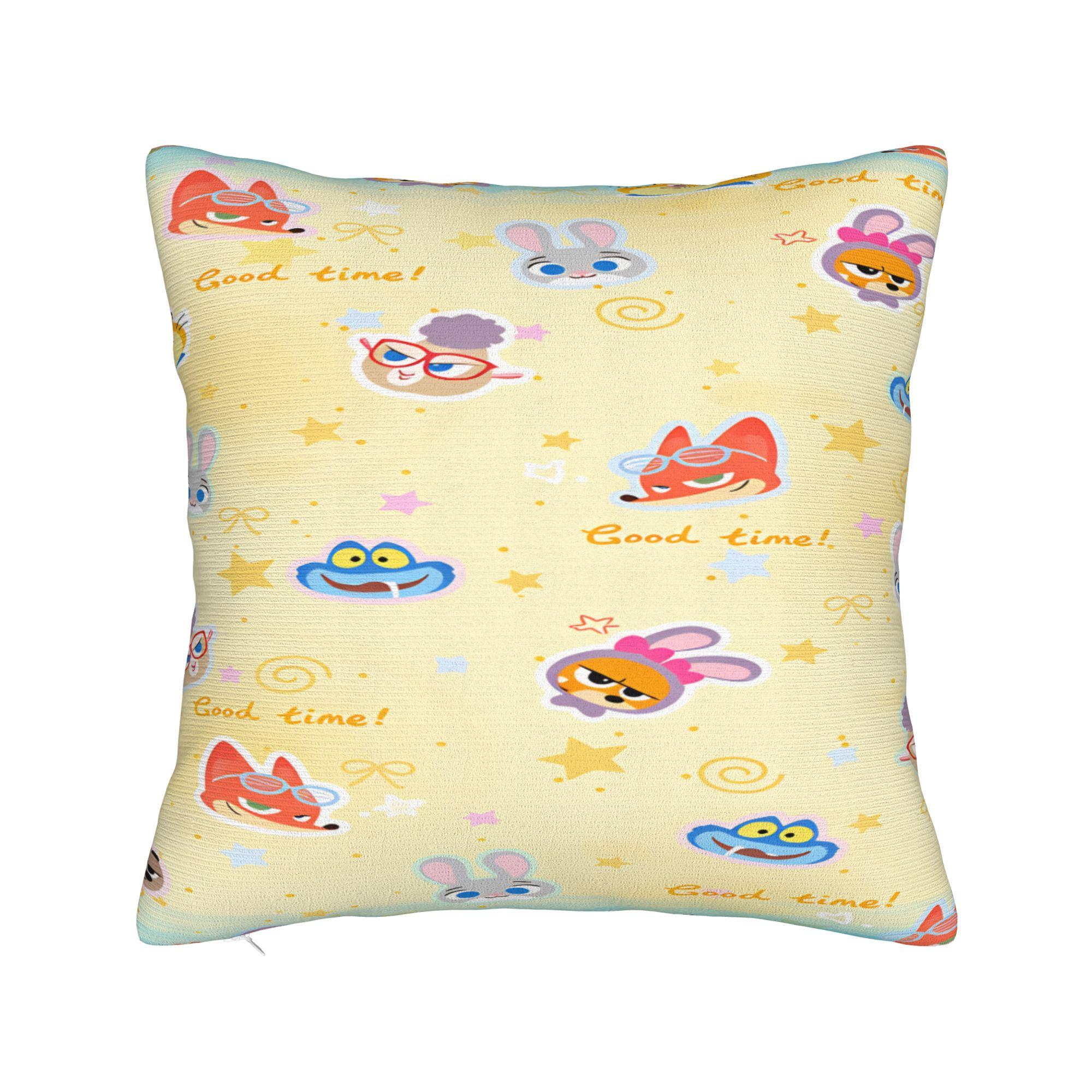 

Zootopia Pillow Case Vintage Pillow Cover Comfy Pillowcases For Sofa Bedroom Home Decor 30cmx30cm