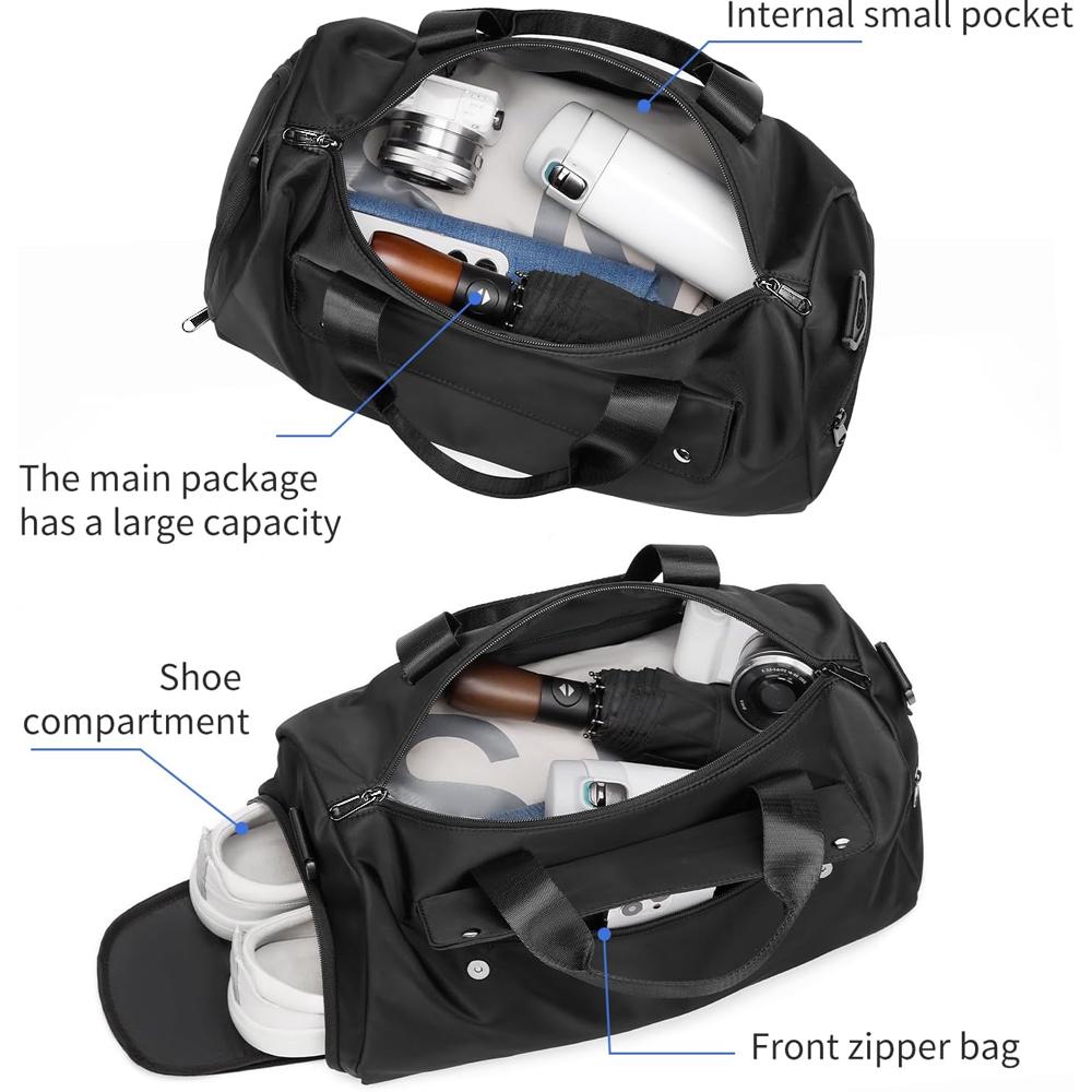 1pcs  Large Dry Wet Separation Sports Duffel Bag Waterproof Gym Bag with Shoe Compartment for Travel Swimming Workout Weekend