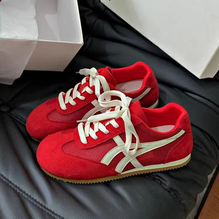 Popular mesh German training shoes women's 2025 summer new fashionable breathable sports shoes lightweight casual board shoes Forrest Gump shoes