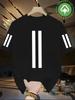2026 Summer Bestselling Unisexs Pure Cotton Tshirt Casual Fashion Soft and Comfortable Breathable Simple Stripes Pattern Print