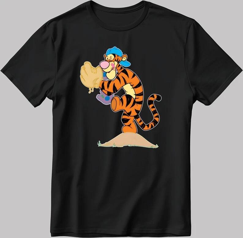 The Winnie Pool And Friends Tigers V2 Black T Shirt S