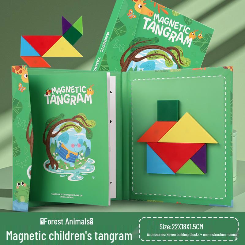 

Magnetic Tangram Wooden Puzzle Blocks for Children s Early Education - Fun and Educational Toy