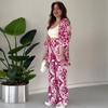 2024 Summer Casual Women's Fashion Print Loose Pants Set - European & American Style