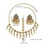Bohemian Exotic Rhinestone Tassel Necklace & Earrings Set In Antiqued Alloy