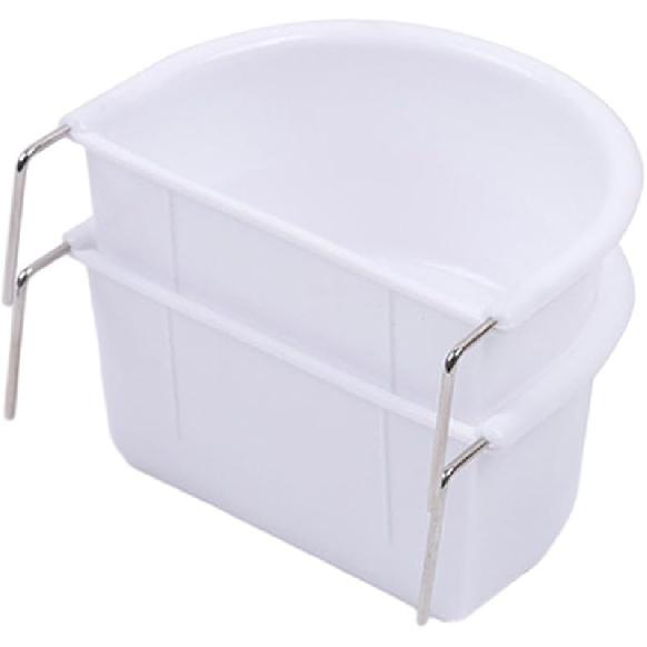 2 Pieces Bird Feeding Dish Parrot Cage Feeder, Feeding Bowl, Cage Bowl Bird Food Tray Sturdy for Conures Budgie Small Animals, 10.9cmx9.8cmx5.4cm, 10.9cmx9.8cmx5.4cm