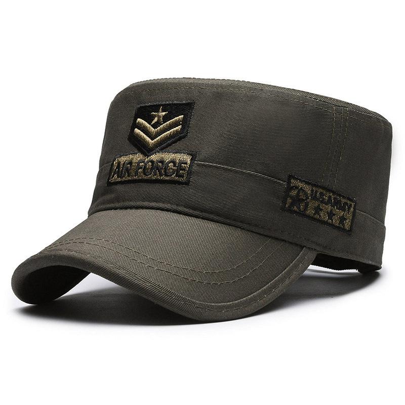

Four Seasons Flat Top Hat Five Star E Embroidered Sun Hat Outdoor Cap Baseball Cap армія зелений колір