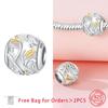 Jubiläen Charm Kupfer Originale Rose Liebesherzen Perle Passt zu Armbändern Halsketten Perlen Schmuck Basteln Schöner Schmuck Geschenke