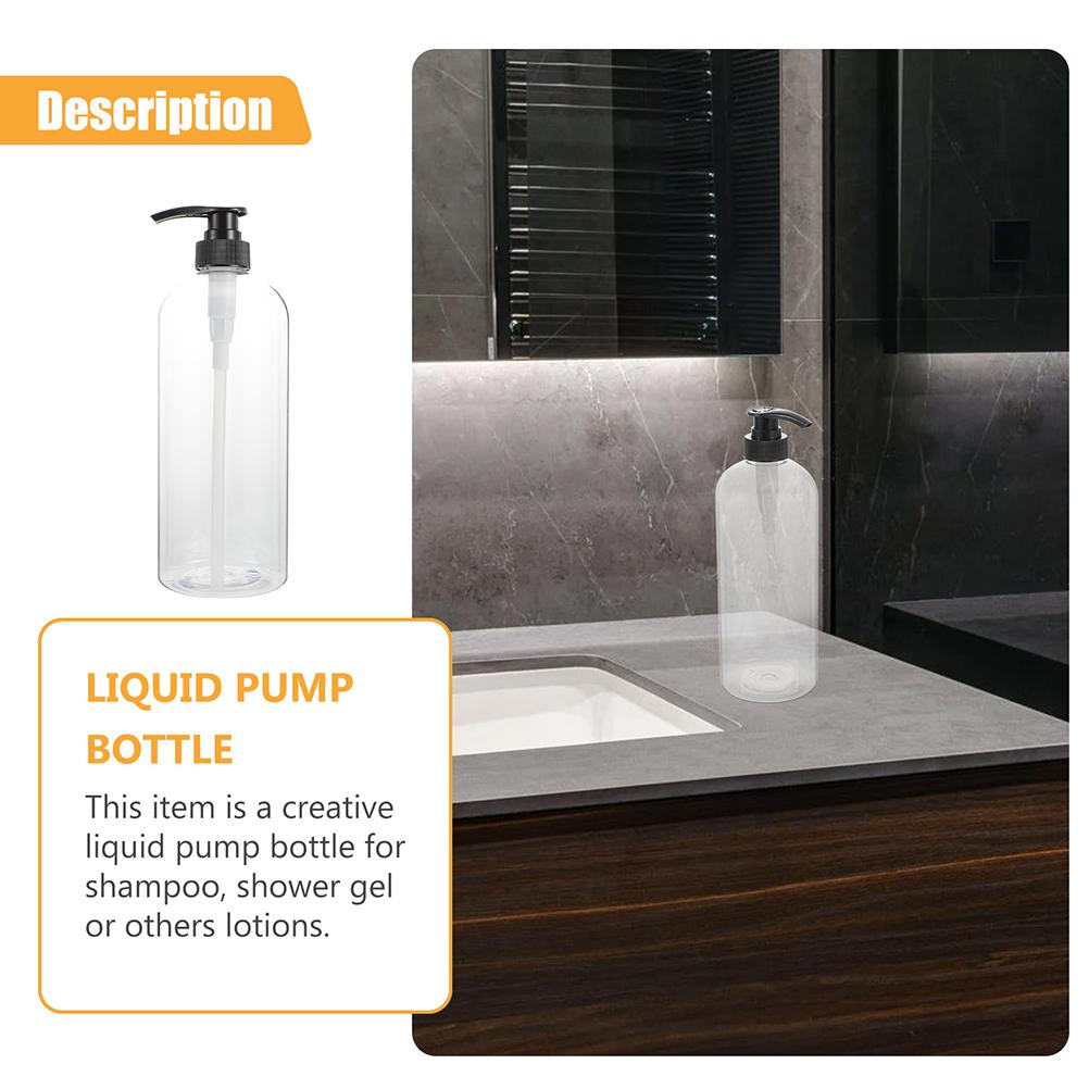2pcs Refillable Pump Bottles Designer Shampoo Dispensers Clear Soap Dispensers 1000ml